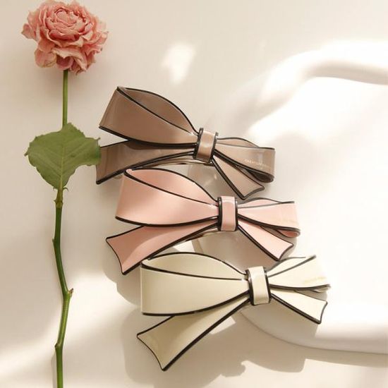 바이데이지 프랑스 블랙라인 리본 자동헤어핀 Bh0806