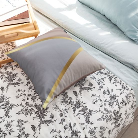 기하학 브라운골드 3종 인테리어 쿠션 CUS