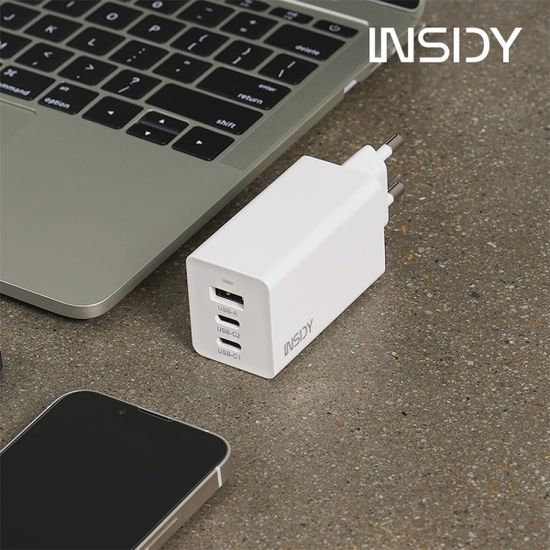 인사이디 3포트 초고속 정품 충전기 IPC-65W 어댑터