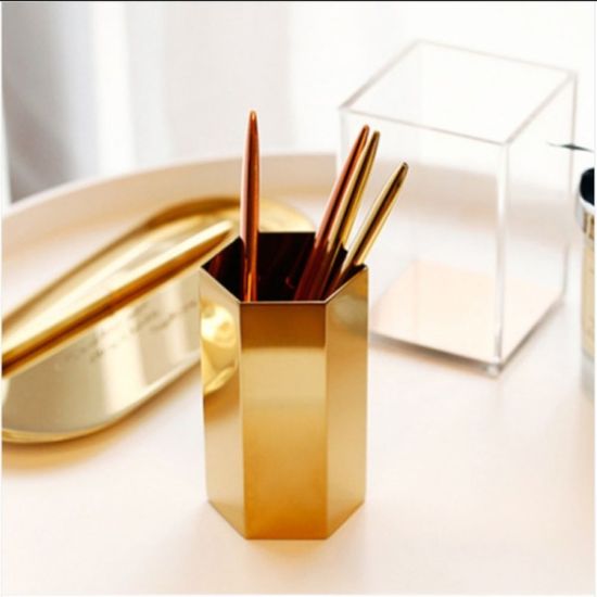 메탈 골드 연필꽂이 다용도꽂이 2type[W9F2252]