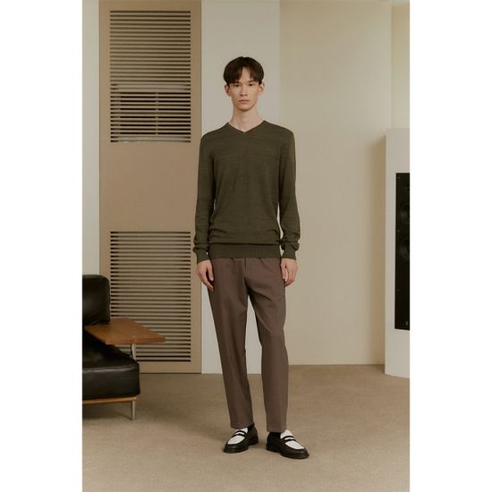 폴앤베어 소프트터치 베이직 남자 브이넥 코튼 니트