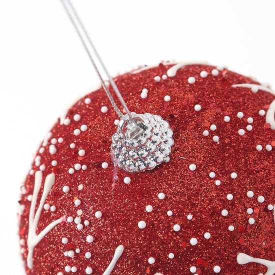 [도토로]루비레드 장식볼 2p(10cm) (함박눈결정)