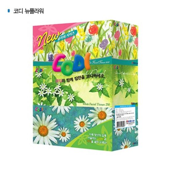 쌍용 코디 뉴플라워 미용티슈 250매 3개입