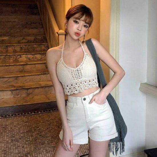 갈란 캡내장 홀터넥 니트 비키니