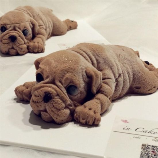 3D 아이스크림케잌 불독 퍼그 아이스트레이