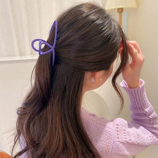 퍼플 보라 머리핀 집게핀 헤어 고정핀 가벼운 헤어핀