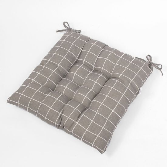 리빙홈 사각 쿠션방석(그레이체크) 폭신한 학생방석