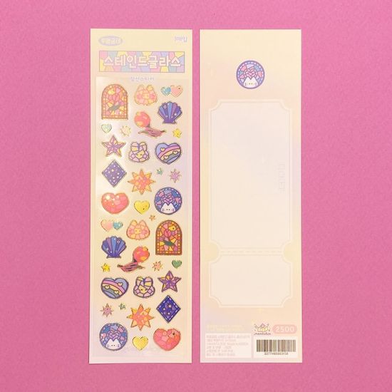 투명금테 스테인드 글라스 칼선 스티커