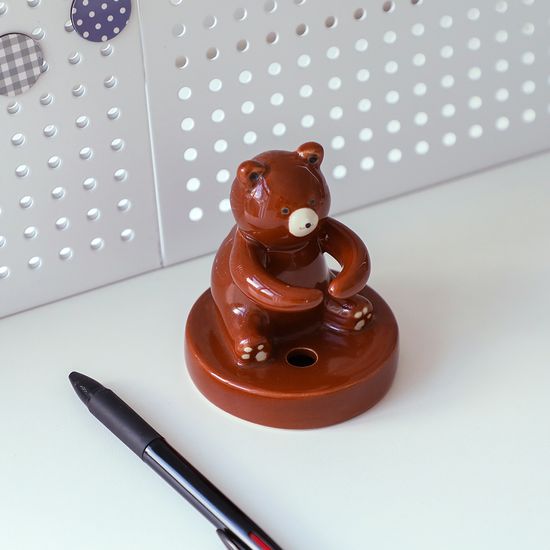 세라믹 곰돌이 펜홀더 칫솔꽂이