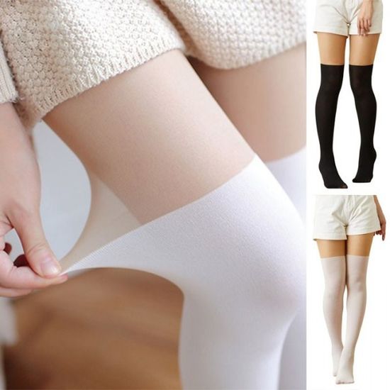 여성 골프스타킹 투톤 오버니삭스 기모 압박 보정 페