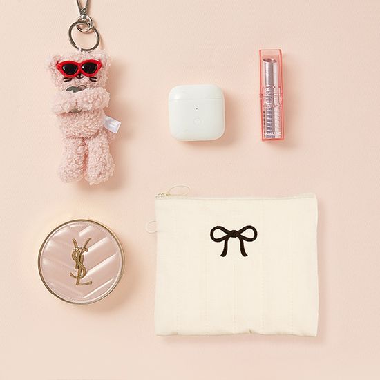 테이블토크 리본 미니 파우치 (4컬러)_뷰티파우치