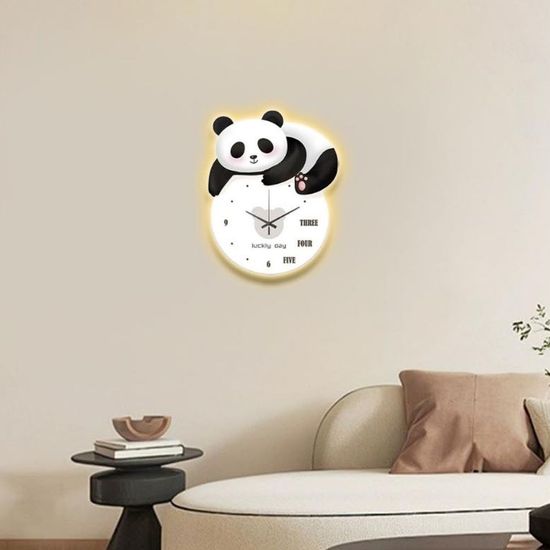 귀여운 램프 LED 벽시계 팬더 인테리어(WFGUNEU)