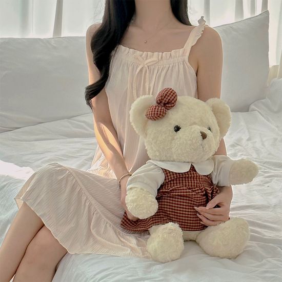 제리 프릴 롱 원피스 파자마 여성 잠옷