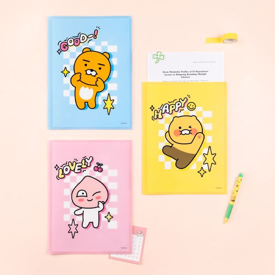카카오프렌즈 세이치즈 2포켓 클리어 파일