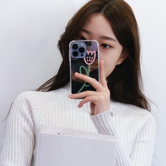 코우코우 아이폰13시리즈 글로시 플라워 패턴 케이스