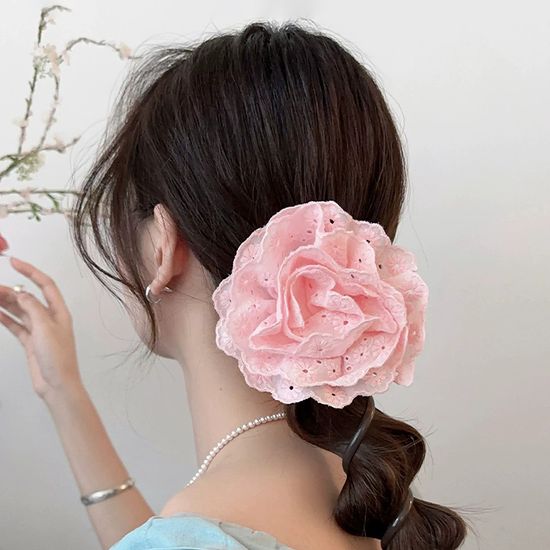 장미 레이스 전화선 헤어 타이 포니테일 스프링 줄