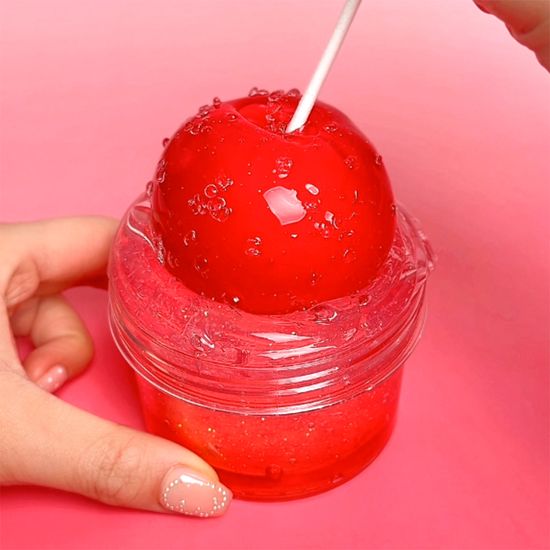 젤시스 사과사탕 클리어 점토슬라임 왁뿌 왁스부수기