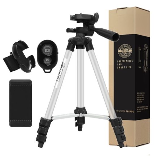 카메라 스마트폰 삼각대 4단 실버 세트형