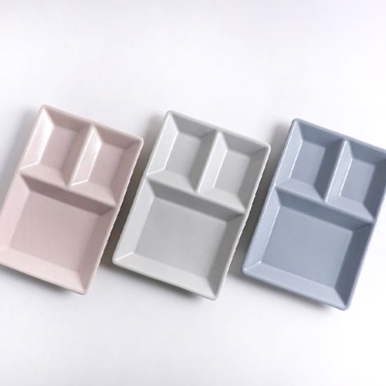 라일 국산 도자기 3절 나눔접시B, 찬기 3color