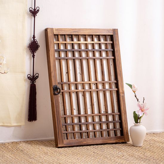 두짝 전통 창문 (52cm) -직접 붙이는 창호지, 문고리