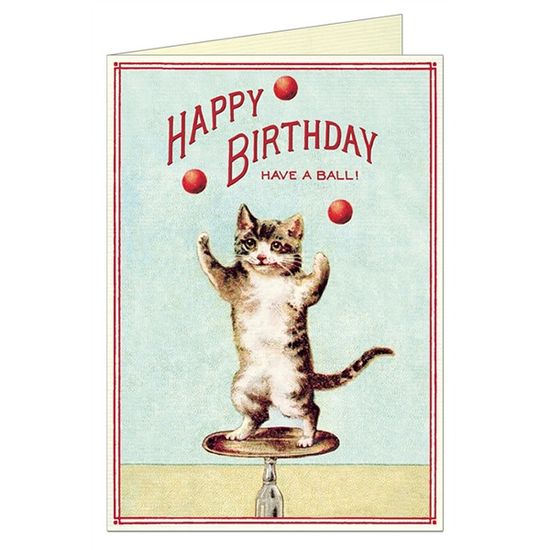 카발리니 생일카드 - Juggling Cat