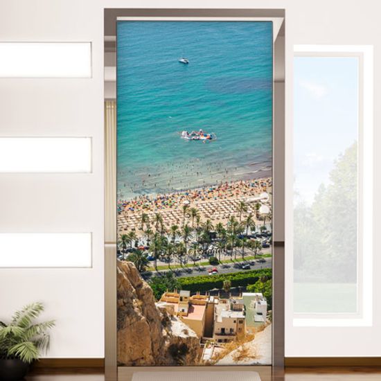 ad911-현관문시트지_위에서바라본해수욕장