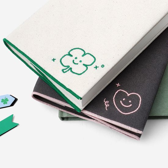 미소 자수 캔버스 북커버 (사은품증정)