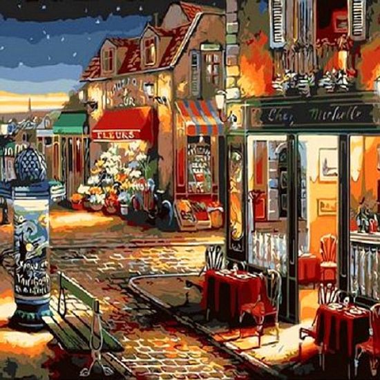 [DIY명화]Q078 베네치아의카페풍경 size 50*40cm