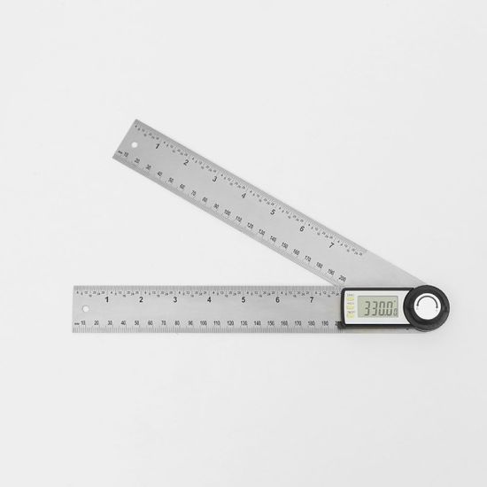 360도+20cm 디지털 각도기 목공용 스틸자 각도측정기