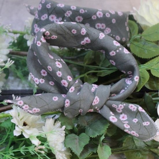 매화 카키 (손수건 스카프)