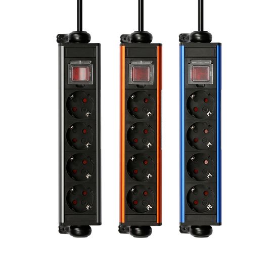 아이정 라운드 알루미늄 4구 과부하 차단 멀티탭