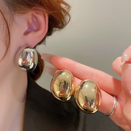 빅사이즈 볼륨 물방울 귀걸이 925 실버 볼드 귀고리