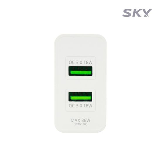 스카이 필 QC3.0 36W USB 듀얼 고속 충전기 Q2
