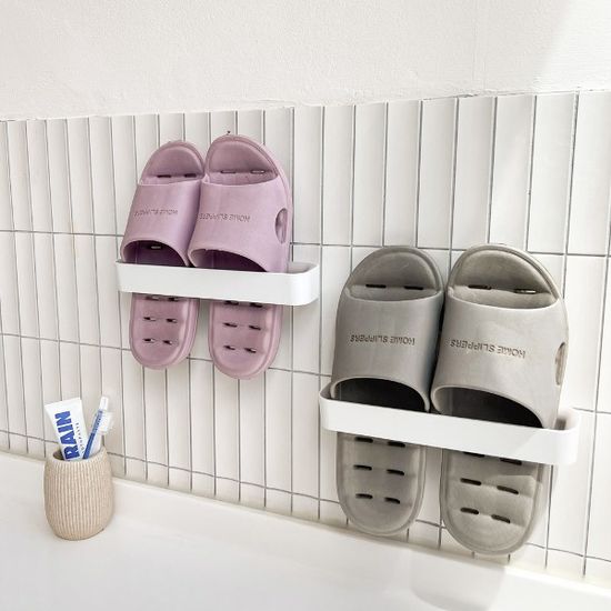 무타공 부착식 화장실 슬리퍼걸이 욕실 실내화 거치대