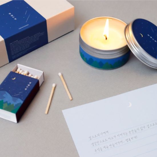 한국문학 캔들+성냥 기프트 세트 (별헤는밤/산유화)
