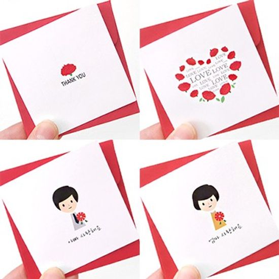 카네이션 메시지카드 4set