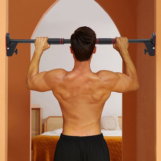 머슬킹 이중 패드 문틀 철봉(레드) 문틈 턱걸이