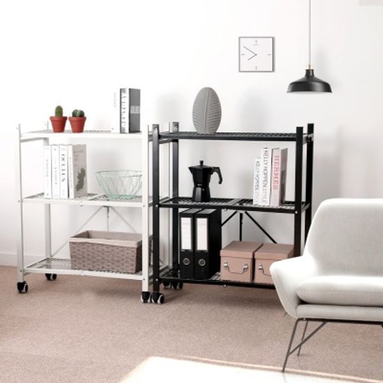 원터치 접이식폴딩 모아르 메탈랙 철제선반 3단+3단