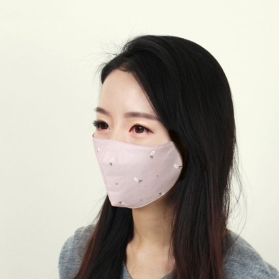 다회용 필터 면마스크(핑크)/ 빨아쓰는 입체마스크