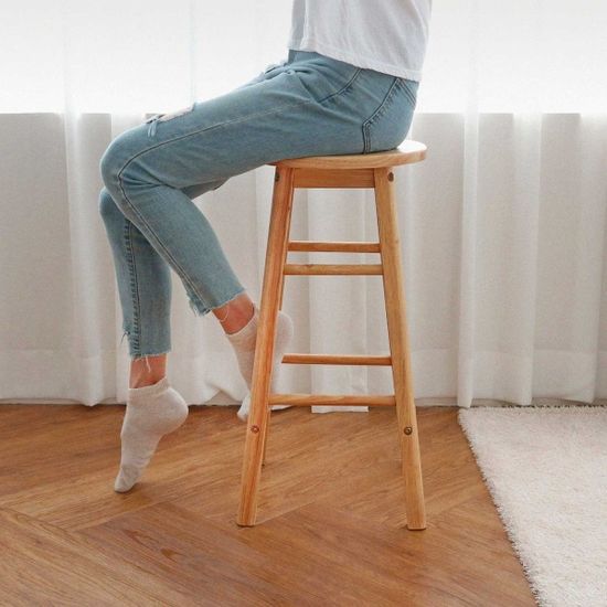 원목 원형 바 스툴