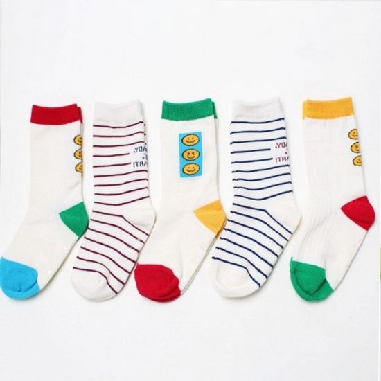 유아 아동 j스타트 5켤레 세트 심플한 긴목 양말