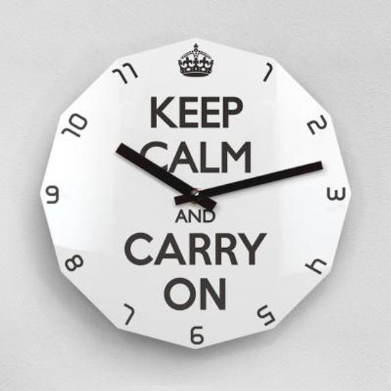 리플렉스 KEEP CALM AND CARRY ON 12각 무소음벽시계 KP12BK