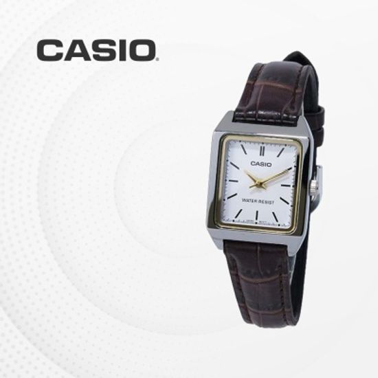 카시오 여성 가죽 빈티지 손목시계 LTP-V007L-7E2