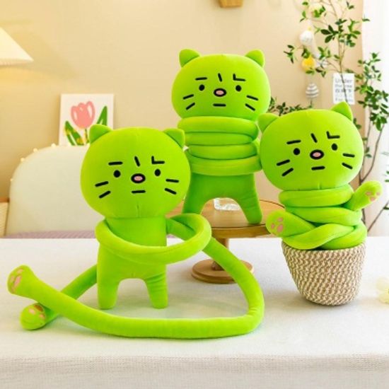 쫀득 푹신 무표정 긴팔 고양이 인형 미니필로우 2size