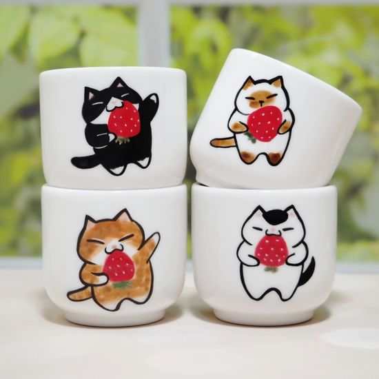 우냥이 딸기 대주병 4인 SET