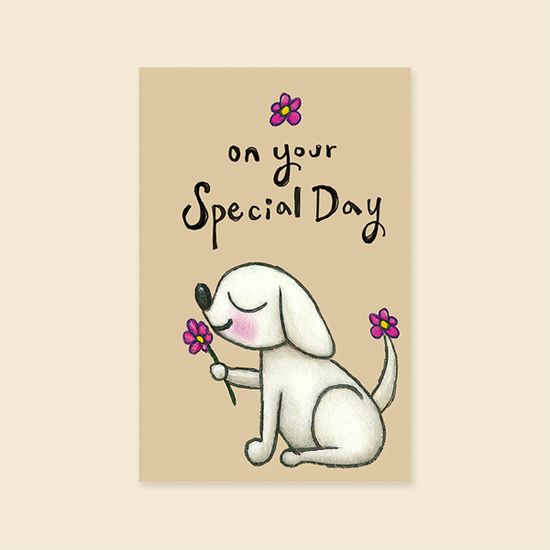 ON YOUR SPECIAL DAY 강아지카드 캘리그라피