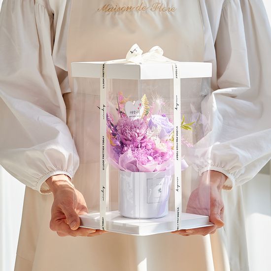 프리저브드 플라워 화분형 꽃다발 카네이션 장미