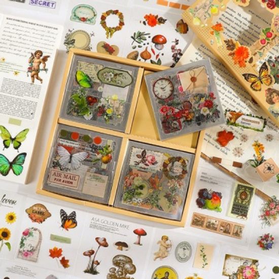 숲속의모험 시리즈 박스형 pet 100매 스티커