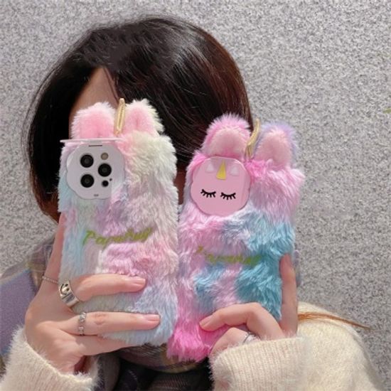 아이폰 14 13 12 11 유니콘 카메라보호 겨울 털케이스