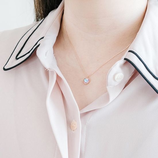 실버925 하트 크리스탈 목걸이